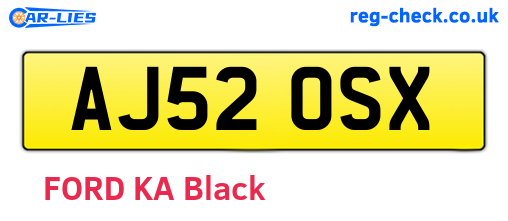 AJ52OSX are the vehicle registration plates.