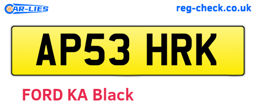 AP53HRK are the vehicle registration plates.