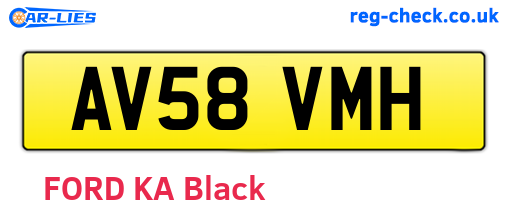 AV58VMH are the vehicle registration plates.