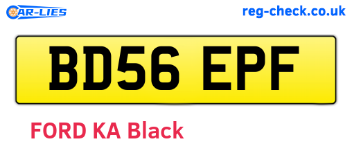BD56EPF are the vehicle registration plates.