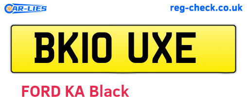 BK10UXE are the vehicle registration plates.