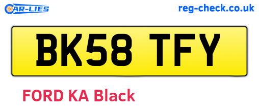 BK58TFY are the vehicle registration plates.
