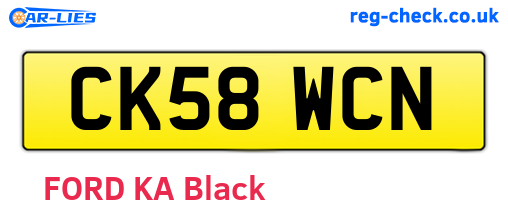 CK58WCN are the vehicle registration plates.
