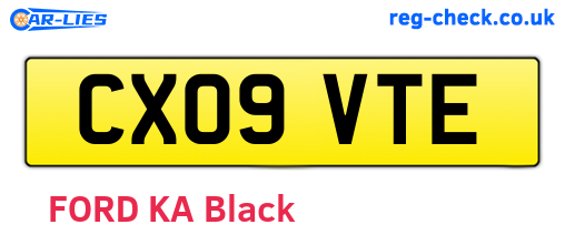 CX09VTE are the vehicle registration plates.