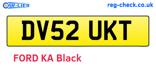 DV52UKT are the vehicle registration plates.