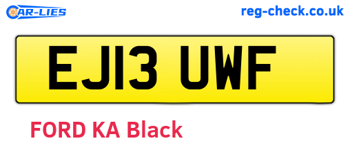 EJ13UWF are the vehicle registration plates.