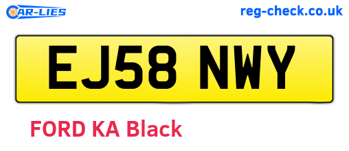 EJ58NWY are the vehicle registration plates.