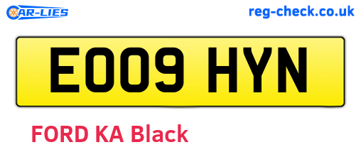 EO09HYN are the vehicle registration plates.