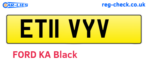 ET11VYV are the vehicle registration plates.