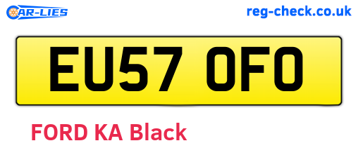 EU57OFO are the vehicle registration plates.