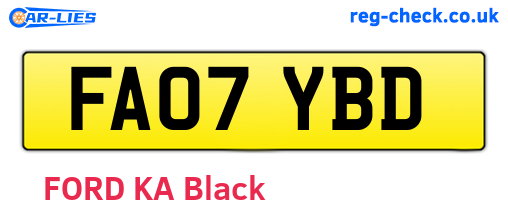 FA07YBD are the vehicle registration plates.