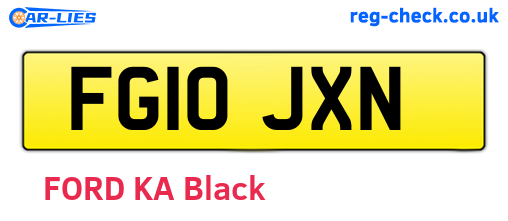 FG10JXN are the vehicle registration plates.