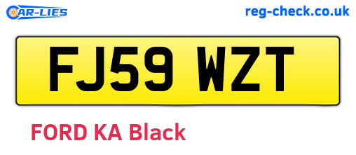 FJ59WZT are the vehicle registration plates.