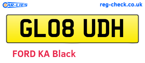 GL08UDH are the vehicle registration plates.