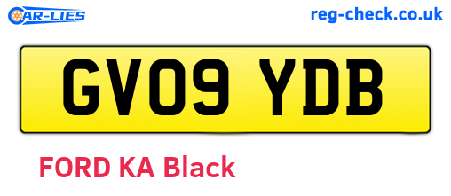 GV09YDB are the vehicle registration plates.