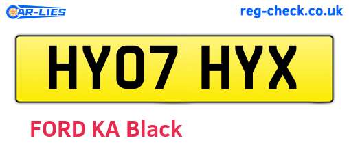 HY07HYX are the vehicle registration plates.