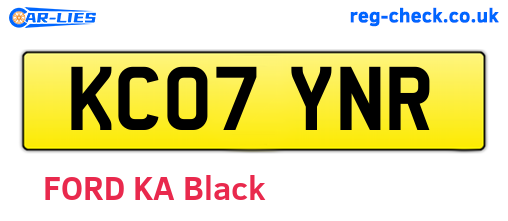 KC07YNR are the vehicle registration plates.
