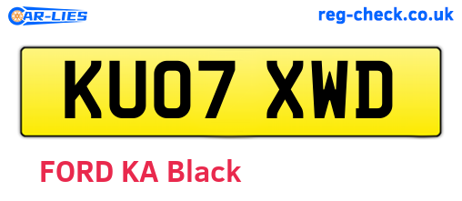 KU07XWD are the vehicle registration plates.