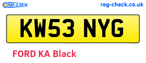 KW53NYG are the vehicle registration plates.