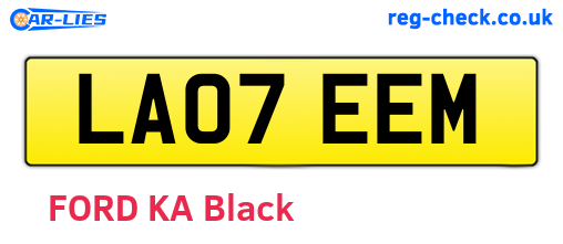 LA07EEM are the vehicle registration plates.