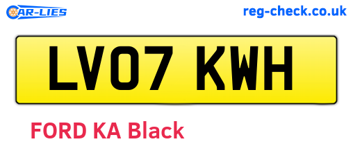 LV07KWH are the vehicle registration plates.