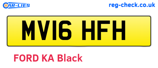 MV16HFH are the vehicle registration plates.