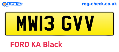 MW13GVV are the vehicle registration plates.