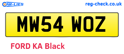MW54WOZ are the vehicle registration plates.