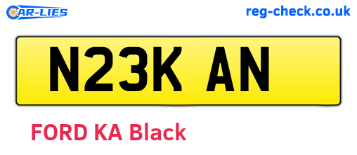 N23KAN are the vehicle registration plates.