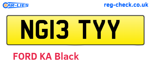 NG13TYY are the vehicle registration plates.