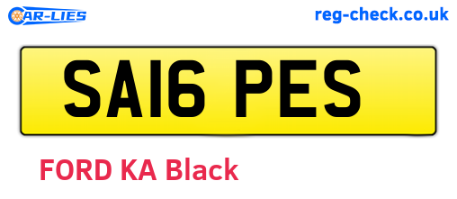SA16PES are the vehicle registration plates.