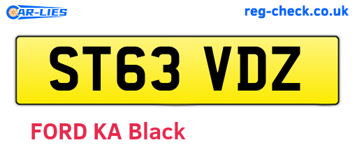 ST63VDZ are the vehicle registration plates.
