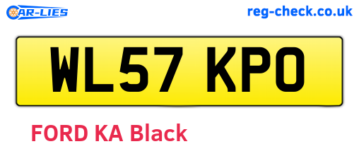 WL57KPO are the vehicle registration plates.
