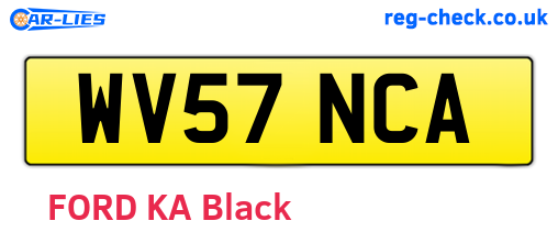 WV57NCA are the vehicle registration plates.