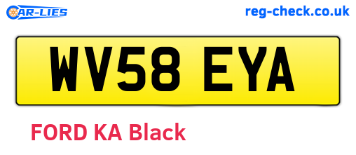 WV58EYA are the vehicle registration plates.