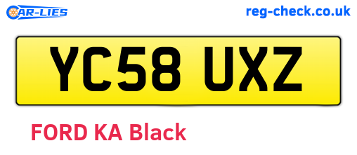 YC58UXZ are the vehicle registration plates.