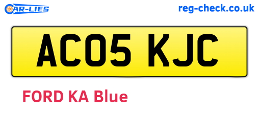AC05KJC are the vehicle registration plates.