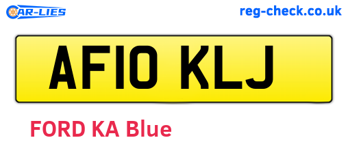 AF10KLJ are the vehicle registration plates.