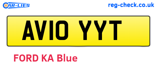 AV10YYT are the vehicle registration plates.