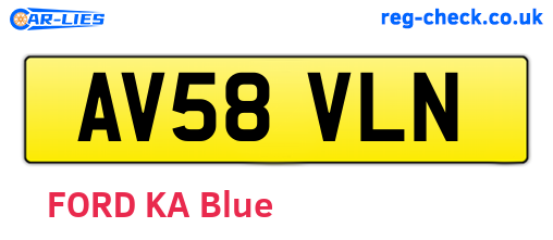 AV58VLN are the vehicle registration plates.