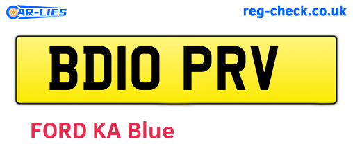 BD10PRV are the vehicle registration plates.