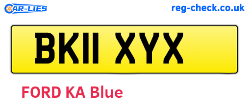 BK11XYX are the vehicle registration plates.