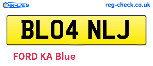 BL04NLJ are the vehicle registration plates.