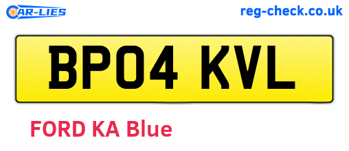 BP04KVL are the vehicle registration plates.
