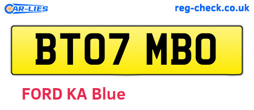 BT07MBO are the vehicle registration plates.
