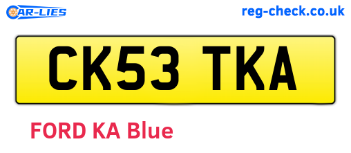 CK53TKA are the vehicle registration plates.