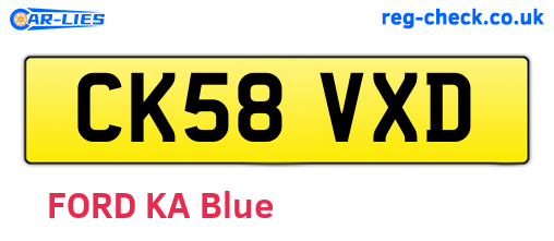 CK58VXD are the vehicle registration plates.
