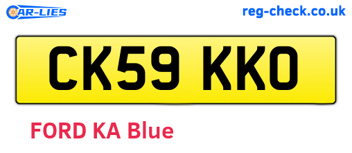 CK59KKO are the vehicle registration plates.