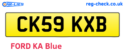 CK59KXB are the vehicle registration plates.