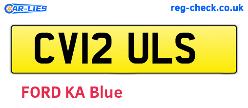 CV12ULS are the vehicle registration plates.